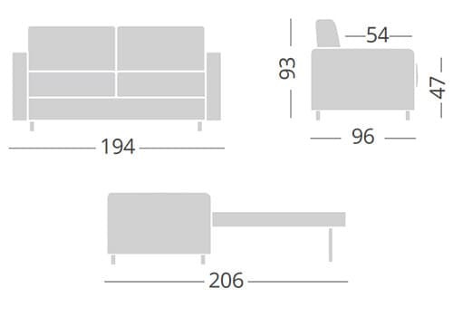 3 Places - Couchage 140